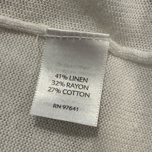 J. Jill White Open-Front Linen Cardigan Sweater - Picture 6 of 6